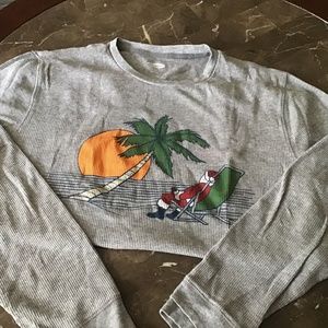 Old Navy “beach Santa” long sleeve thermal tee XL